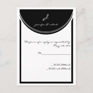 Initial Reaction: Monogram in Black and White Postcard