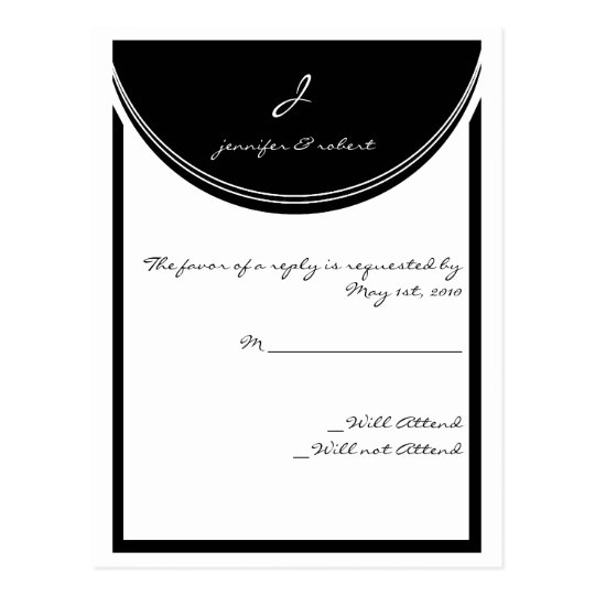 Initial Reaction: Monogram in Black and White Postcard