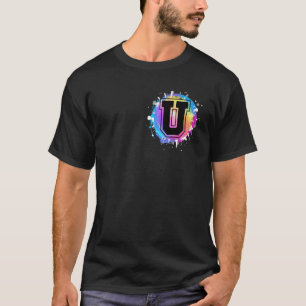 Initial U College Varsity Letter Name Initial Base T-Shirt