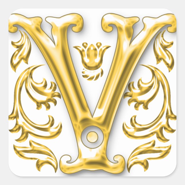 Initial V Sticker in Gold (Front)