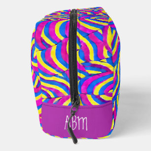 Initial Vibrant purple Cute abstract pattern Boho Dopp Kit