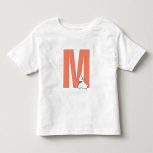 Initial w/ cheerful dog toddler t-shirt