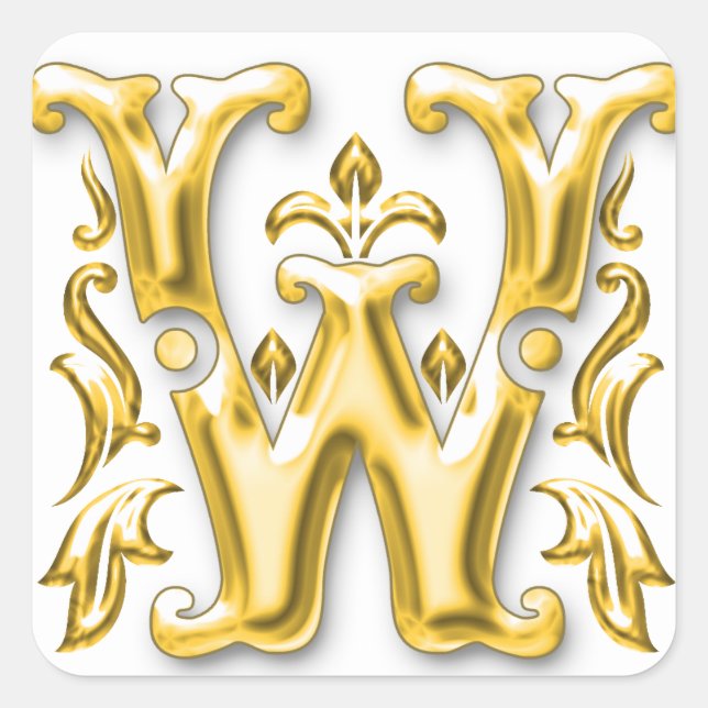 Initial W Sticker in Gold (Front)