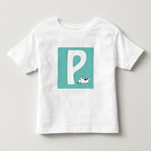 Initial w/ working dog cute toddler t-shirt (Front)