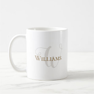 initial with last-name / family surname coffee mug