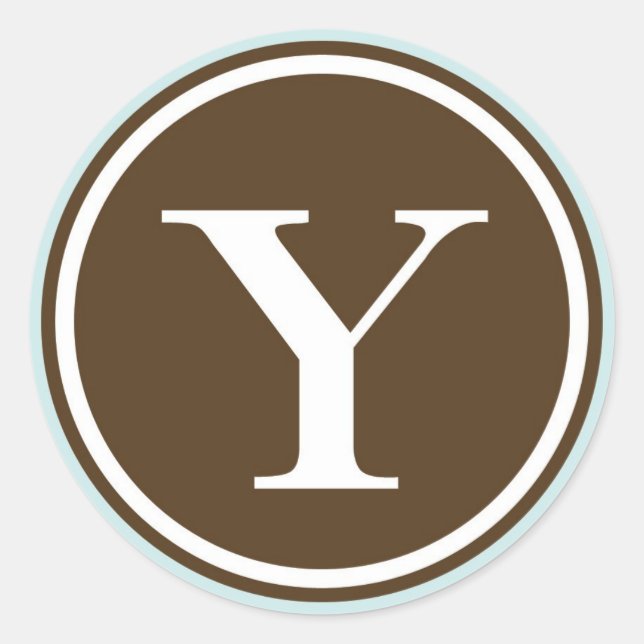 Initial Y monogram circle letter seal party favour (Front)