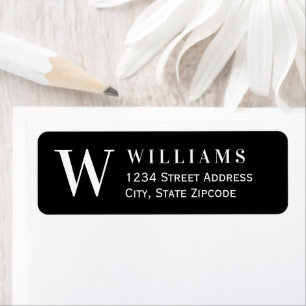 Initiale de monogramme noir et blanc pour l'adress