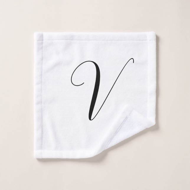 Initiale de monogramme personnalisé script (Gant de toilette)