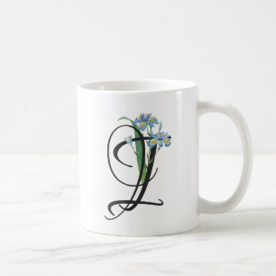 Initiale I, Vintage Iris Coffee Mug