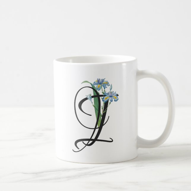 Initiale I, Vintage Iris Coffee Mug (Droite)