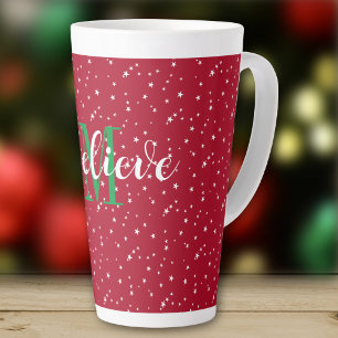 Initiale, je crois, Stars on Red 17oz Latte Mug