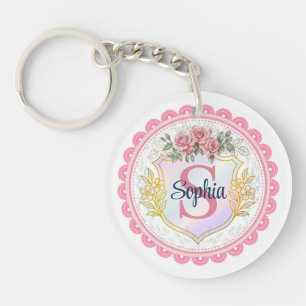 Initiale & Nom de Monogramme Floral Élégant