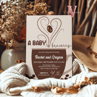Initiale Un bébé brasse une douche café Invitation