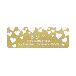initiales avec coeur d'amour sur faux mariage or
