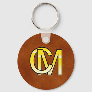 initiales C et M en or Keychain