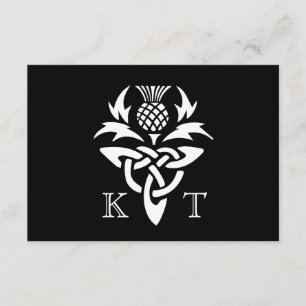 Initiales celtiques de chardon - RSVP - noir et
