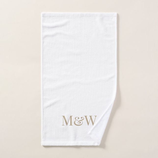 Initiales de couple Monogramme moderne (Serviette à main)