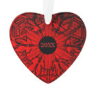 Initiales de couple rouge Coeur de l'année personn