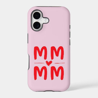 Initiales de maman Cœur Rose Design Minimaliste