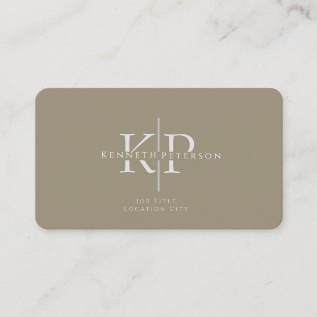 Initiales de monogramme de Carte de visite profess (Devant)