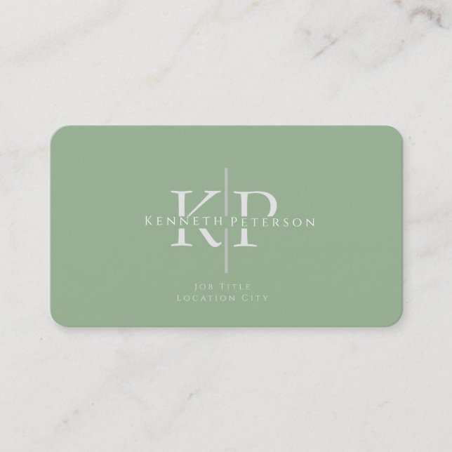 Initiales de monogramme de Carte de visite profess (Devant)