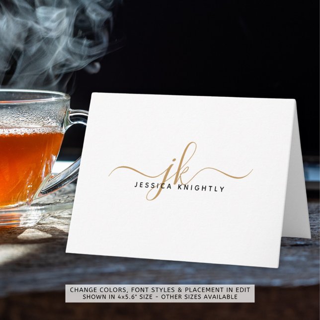 Initiales de monogramme de script moderne Gold min (Créateur téléchargé)