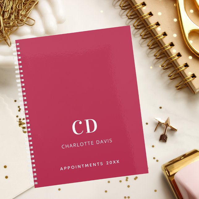 Initiales de monogramme magenta rose 2026 (Créateur téléchargé)