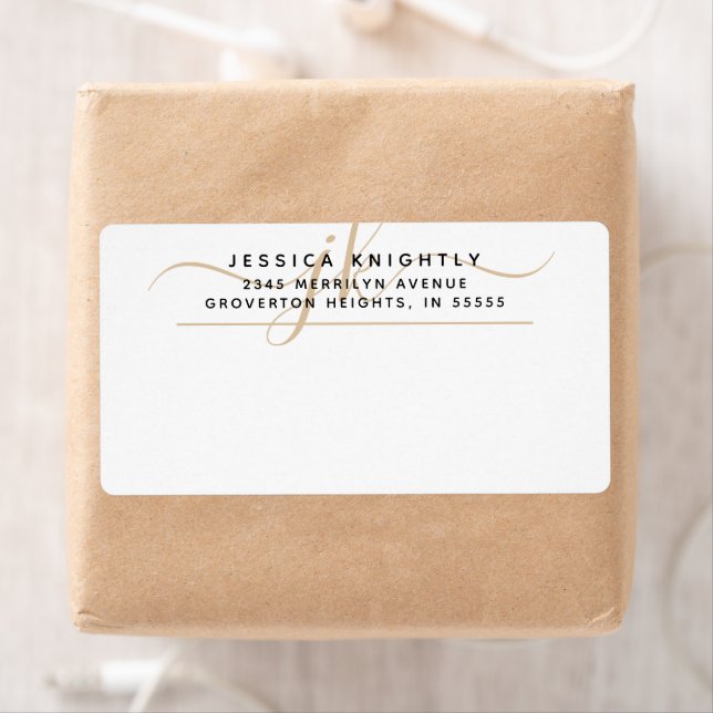 Initiales de Monogramme Or Design Script (En situation)