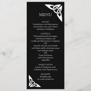 Initiales de noeud celtique - Carte de menu noir