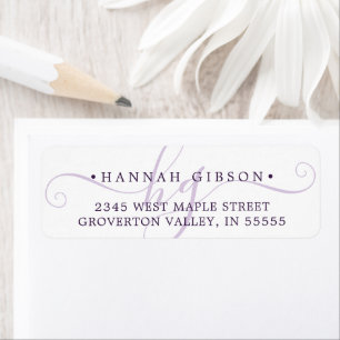 Initiales de script Monogramme moderne Silver Purp