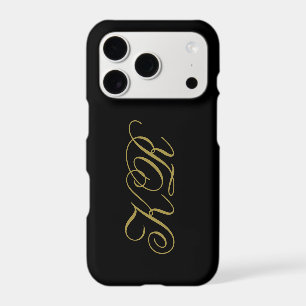 Initiales de script or monogramme noir Minimaliste