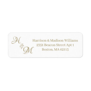 Initiales du monogramme du couple mariage Adresse 