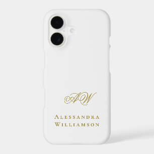 Initiales en Or Blanc Monogramme Élégance Minimali