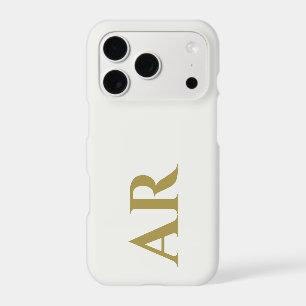 Initiales en or blanc Monogramme Minimaliste Éléga