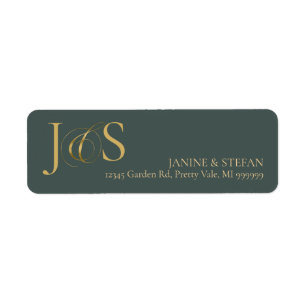 Initiales Mariage Elegance Simple ID1022 vert