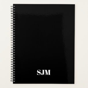 Initiales minimalistes modernes en monogramme noir