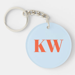 Initiales Monogramme Moderne Bleu Orange Personnal