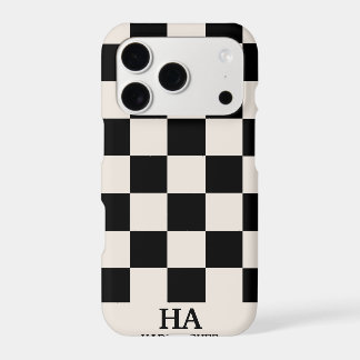 Initiales Monogrammées Rétro à Carreaux Esthétique