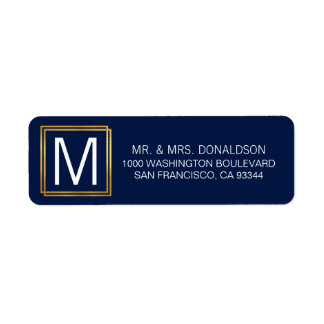 Initiales Monogrammes de cadre bleu marine moderne