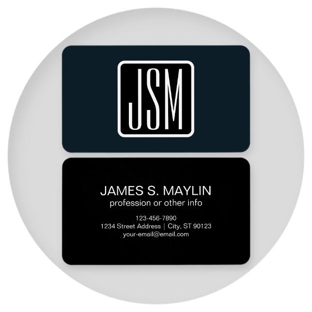 Initiales monogrammes modernes | Noir & Blanc (Créateur téléchargé)