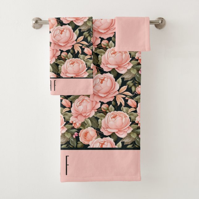 Initiales Monogrammes Peach rose Fête des mariées  (En situation)