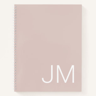 Initiales monogrammes surdimensionnées Carnet rose