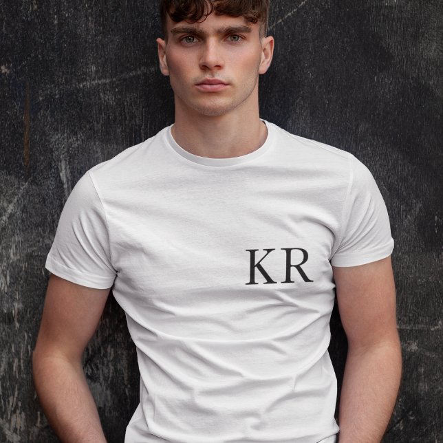 Initiales monogrammes | T-shirt tendance moderne e (Créateur téléchargé)