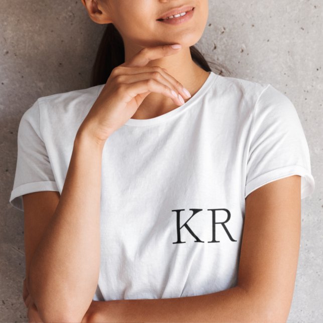 Initiales monogrammes | T-shirt tendance moderne e (Créateur téléchargé)