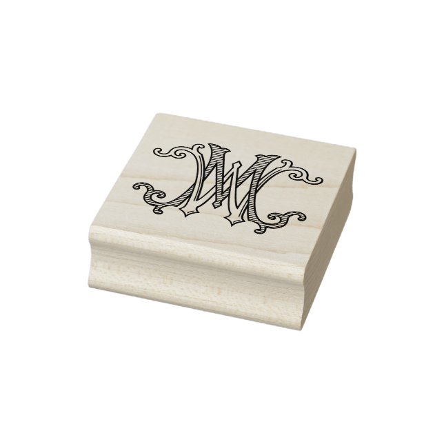 Initiales MW WM Monogram Mariage de tampon en caou (Tampon)