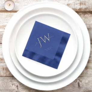 Initiales Personnalisées Anniversaire Bleu Argent