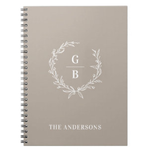 Initiales personnalisées Élégant Carnet de famille