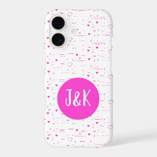 Initiales Personnalisées J & K Motif d'Amour Rose