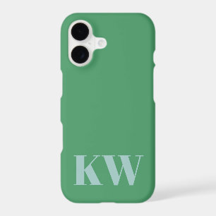 Initiales personnalisées Monogramme Vert Bleu Clai