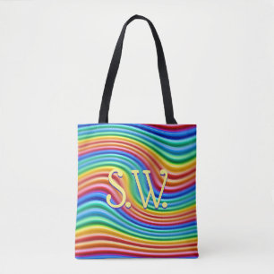 Initiales personnalisées Sac fourre-tout Rainbow P
